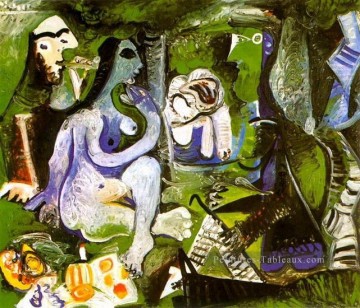 Le dejeuner sur l herbe Manet 3 1961 abstrait Nue Peinture à l'huile